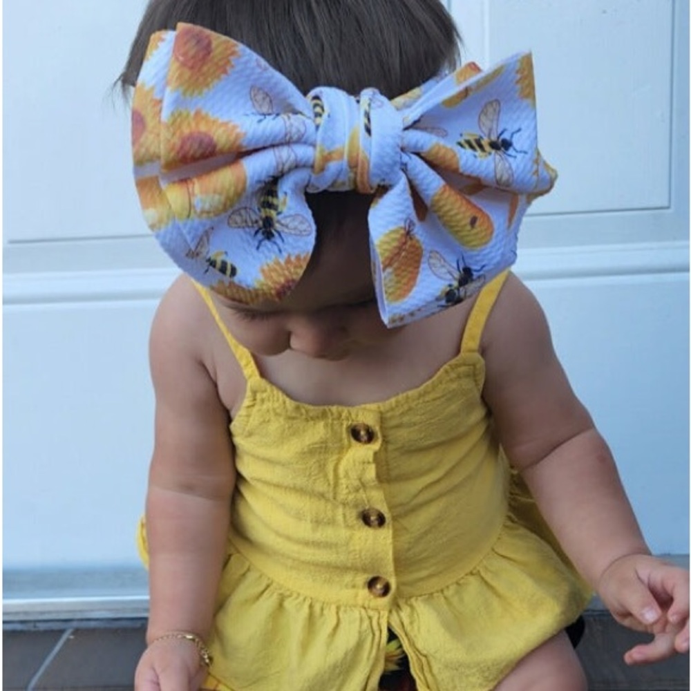 HONEY AND BEES Double bow turban soft comfortable headband